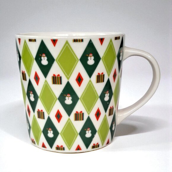 Rare Starbucks Barista Christmas Mug 2003 Holiday Edition Snowman & Gift Print - Picture 1 of 13
